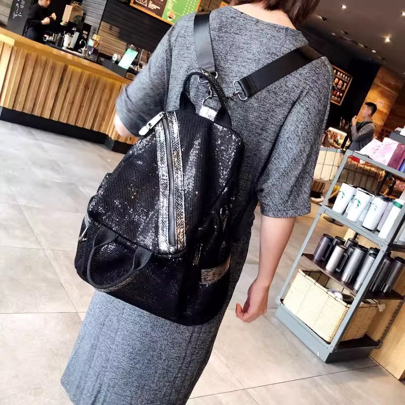 Luxury Bags Vintage - Tas punggung payet nilon wanita baru