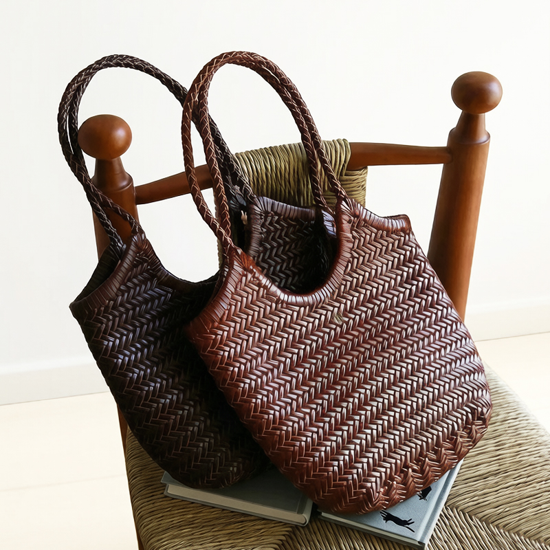 Luxury Bags Vintage - Tas Kulit Anyaman Tangan Untuk Wanita