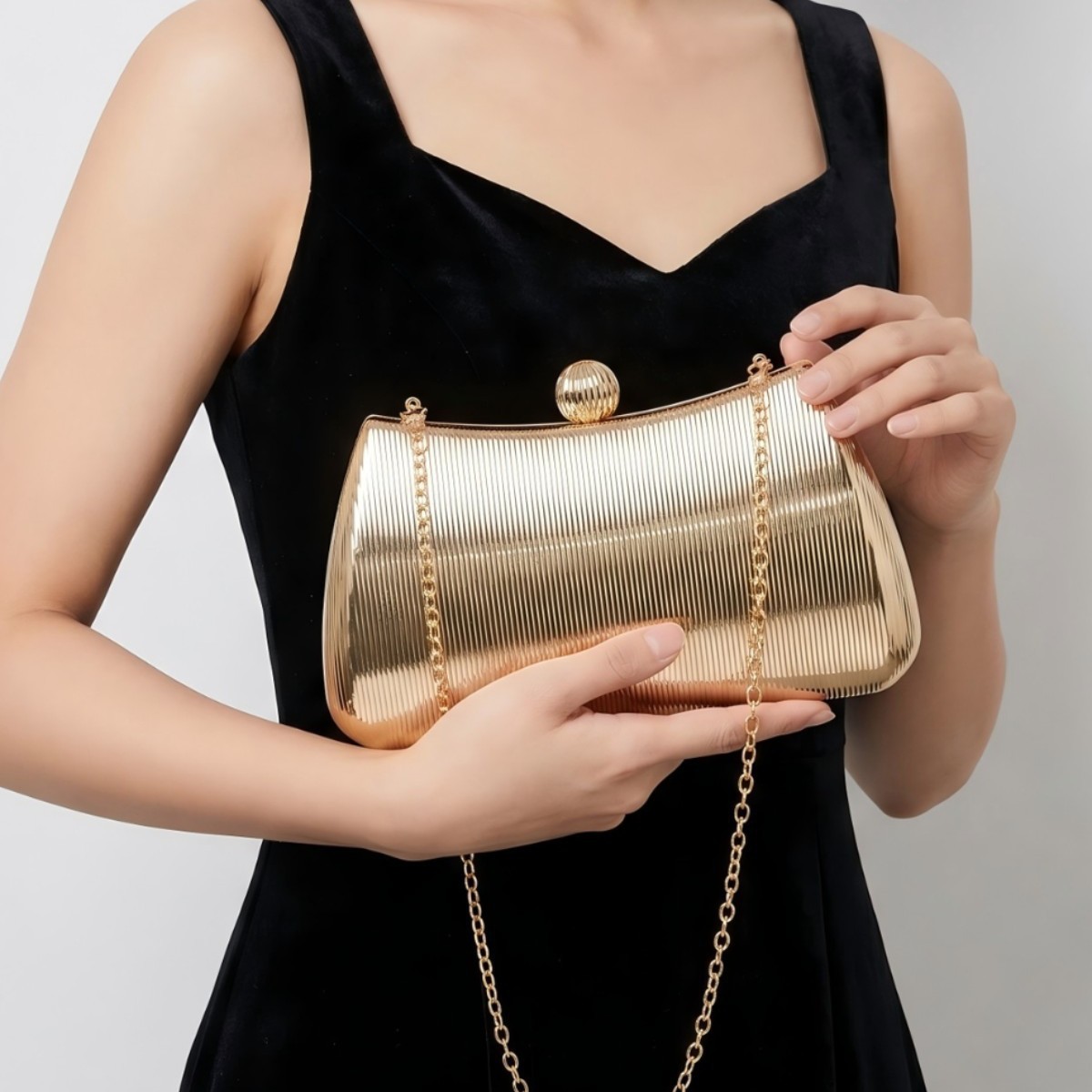 Luxury Bags Gold - Tas tangan wanita elegan bertemperamen modis,