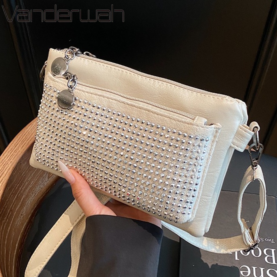 Luxury Bags Levels - Tas Tiga Lapis Berkilau Berlian Imitasi