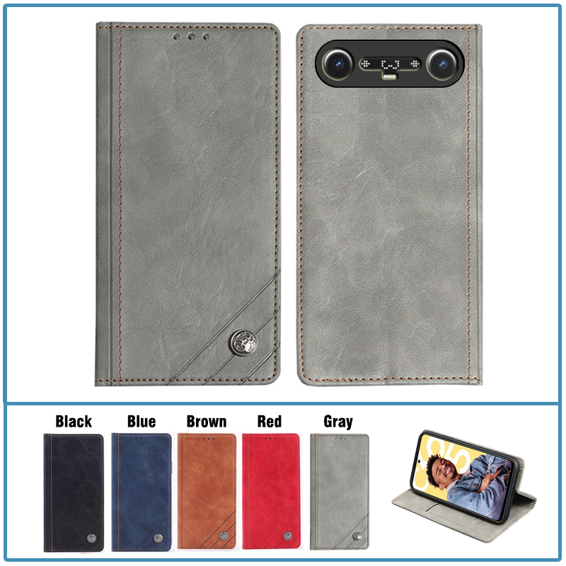 Briefcase Leather Slim - Casing Kulit Flip untuk Tecno Camon