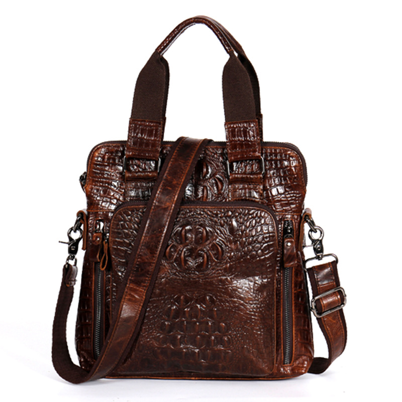 Briefcase Leather Slim - Tas Laptop Vertikal Slim Pria YETTIES,