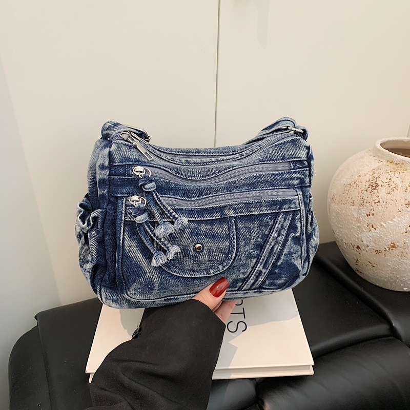 Tas Denim Biru Retro Gaya Jala - Luxury Y2K Bags ulasan dan harga