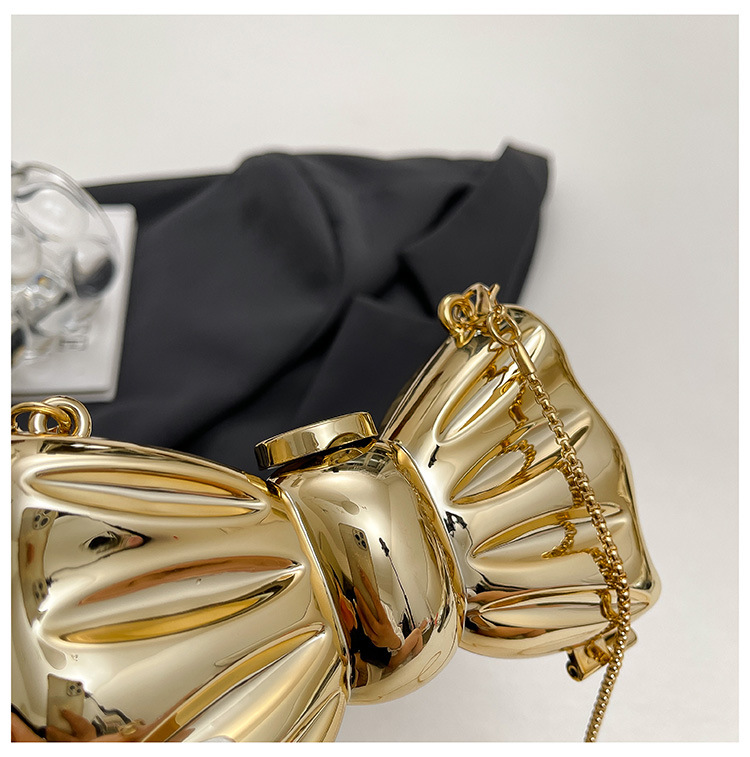 Tas Clutch Mini Bentuk Pita Lo - Luxury Bags Gold ulasan dan harga