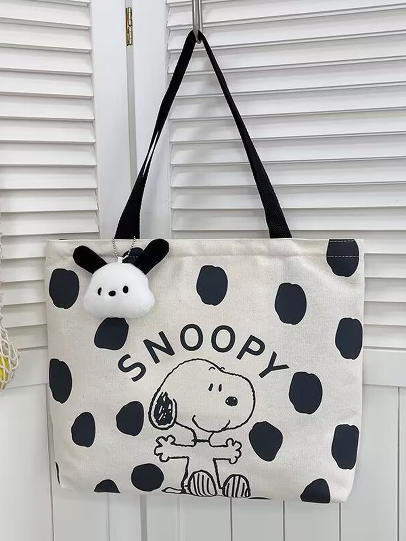 Tas Bahu Kanvas Kartun Snoopy  - Canvas Tote Designer ulasan dan harga