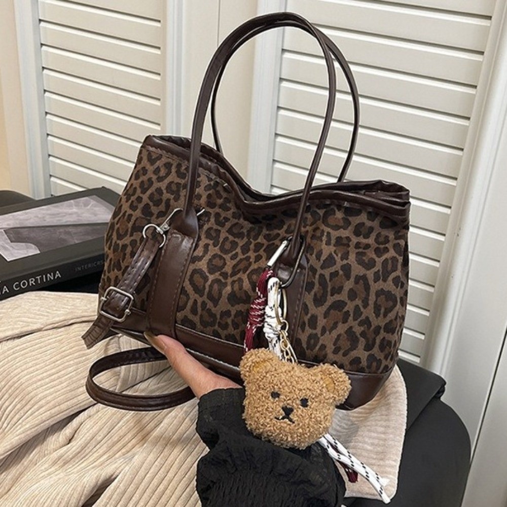 Tas Selempang Motif Leopard Re - Bucket Bag Suede ulasan dan harga