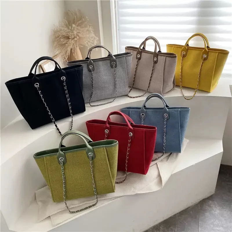 Tas Tote Rantai Selempang Bahu - Canvas Tote Designer ulasan dan harga