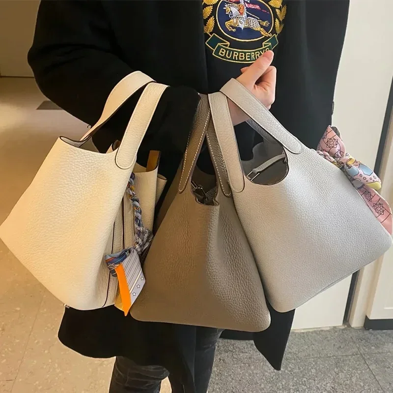 2023 baru warna kontras tas Bu - Bucket Bag Suede ulasan dan harga