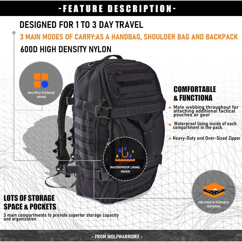 LQARMY 25L 45L 80L Tas Travel  - Weekender Bag Duffle ulasan dan harga