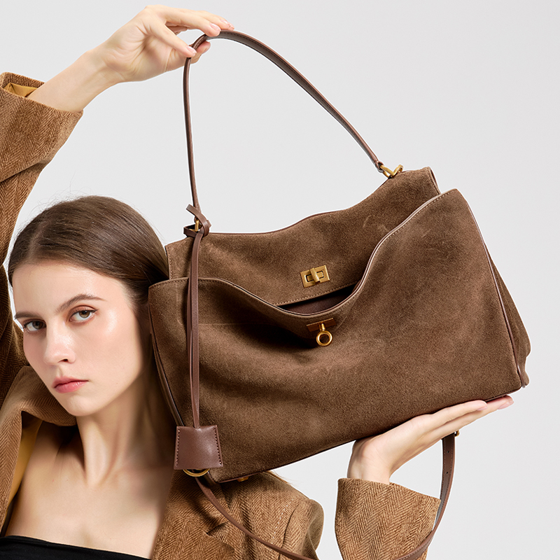 Tas Wanita Berkapasitas Besar  - Bucket Bag Suede ulasan dan harga