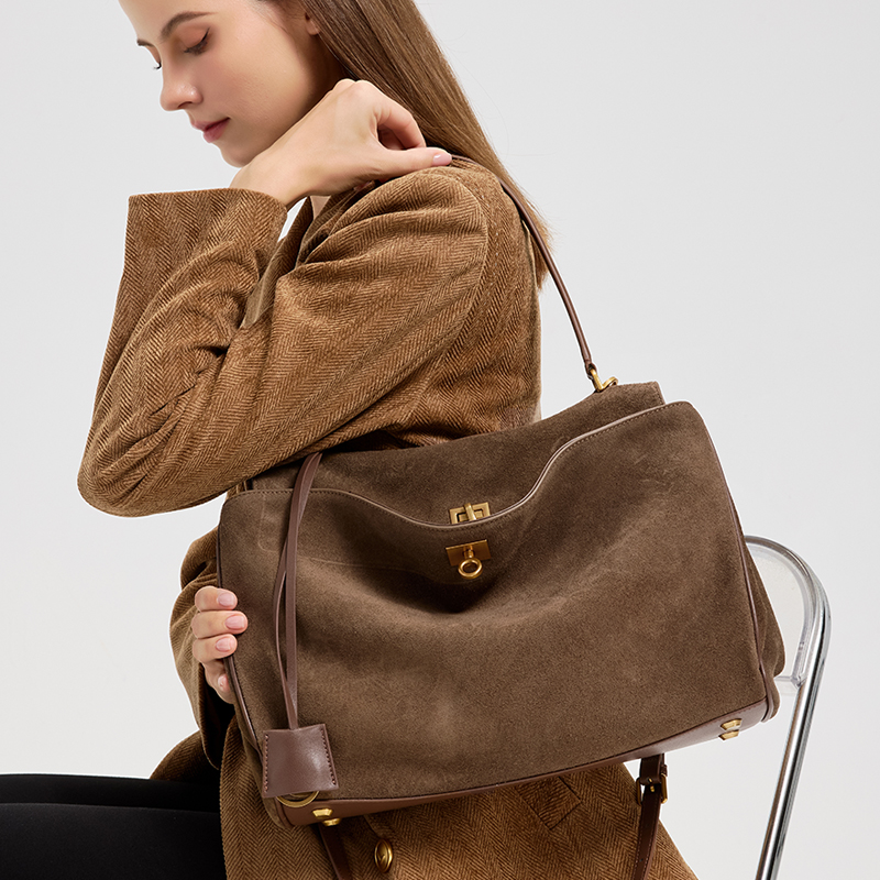 Tas Wanita Berkapasitas Besar  - Bucket Bag Suede ulasan dan harga